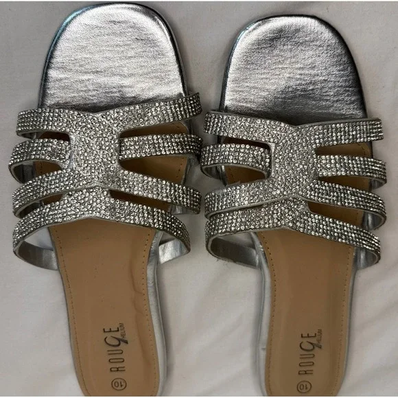 Lot 6 Women's Size 10 Sandals Slides Fashion Nova Old Navy Bling Shoes - Picture 4 of 11